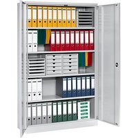 Gürkan Stahlschrank 100157 lichtgrau 120,0 x 42,0 x 195,0 cm, aufgebaut von Gürkan