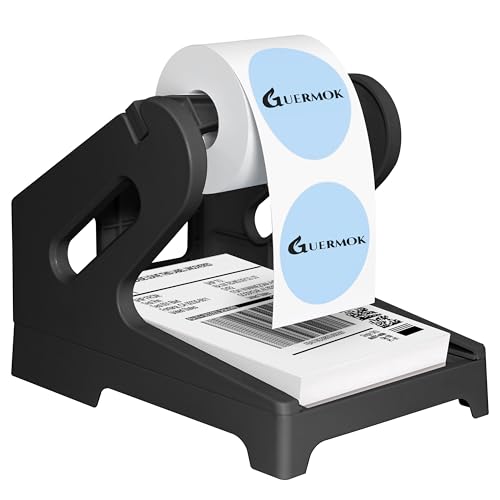 Guermok Thermo-Versandetikettenhalter für Rollen und Fächerfalz, zerbrechliche Aufkleber für den Versand, Etikettenständer, Druckerhalter, Heimbüro-Zubehör, Aufkleberspender für holografische von Guermok