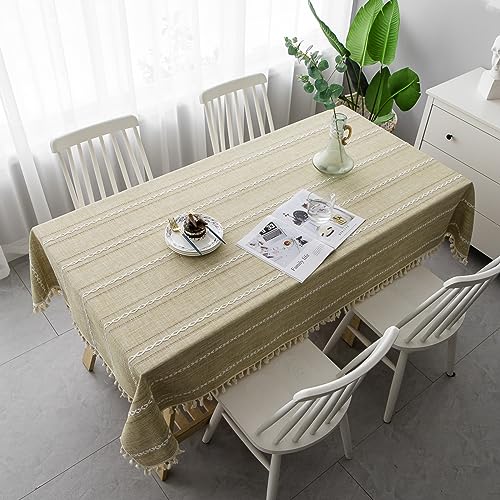 140x180cm Tischdecke Rechteckige wasserdichte Abwaschbar Tischtuch Elegant Baumwolle Leinen Rechteckig Tischwäsche Tischdecke mit Für KüChe Essen Parteien Gelb A von Guest Ruyunlai