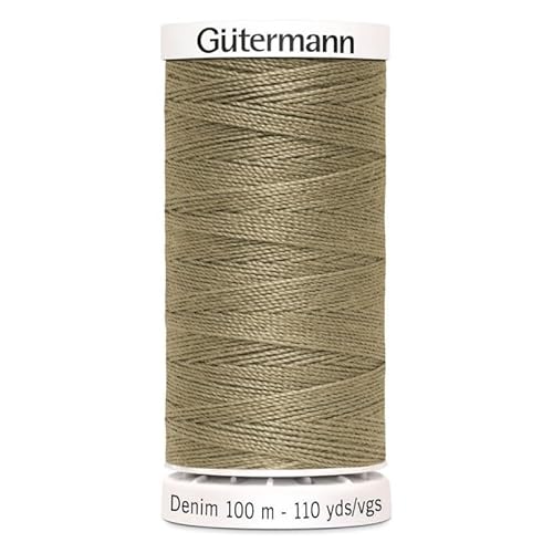 Gütermann Denim Polyester Nähgarn 100 Meter Jeansgarn pro Spule Hellgrau von Gütermann