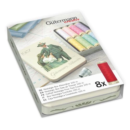 Gütermann creativ 640951 Nähfaden-Set, Polyester, pastell, 8 Spulen von Gütermann