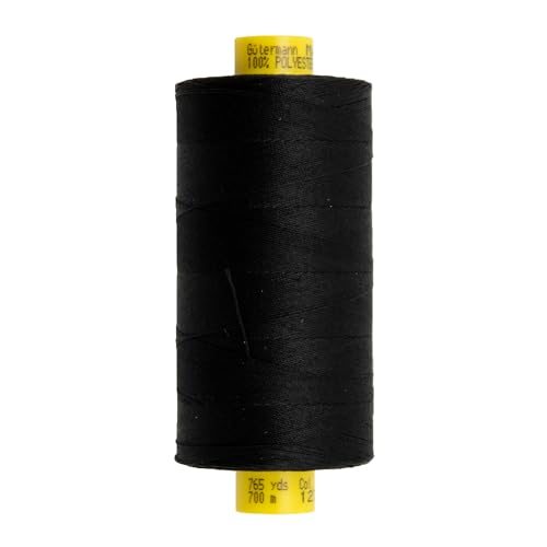 GUTERMANN A&E MARA Nähgarn auf Spule – Glänzend, strapazierfähig – Für Bekleidung, Schuhe, Lederwaren, Polstermöbel – 100% Polyester – 70/700m – Farbe Schwarz 1274 – 3x3x7,5cm von Gütermann