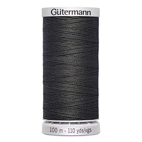 Gütermann Garn Extra Stark Nähgarn Polyester 100m Nähmaschinengarn Universal Reißfest UV Beständig Dunkelgrau von Gütermann