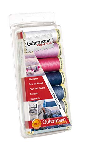 Gütermann Nähgarn-Set Long Island, 7 x 100 m Polyester Allesnäher-Set, 731102-5 von Gütermann