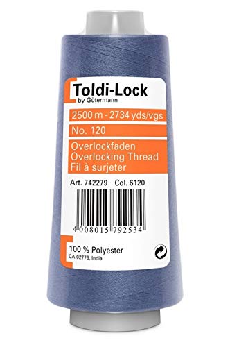 Gütermann Toldi Lock Overlock Nähgarn, 2500 m 6120 – Pro Konus von Gütermann