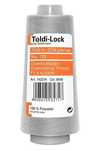 Gütermann Toldi Lock Overlock Nähgarn, 2500 m 9540 – Pro Konus von Gütermann