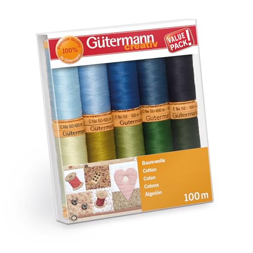 Gütermann creativ Nähfaden-Set mit 10 Spulen Baumwolle 100 m in verschiedenen Farben Gütermann creativ Nähfaden-Set mit 10 Spulen Baumwolle 100 m in verschiedenen Farben von Gütermann