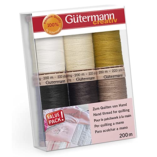 Gütermann creativ Nähfaden-Set mit 6 Spulen Quilting 200 m in verschiedenen Farben von Gütermann