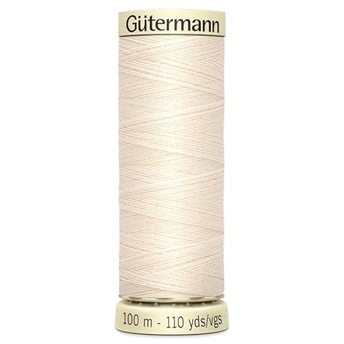 Gutermann Nähgarn: 100 m, Polyester, Porcelain 0802, 5.5 x 1.8 x 1.8 cm von Gütermann