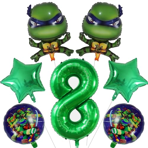 7 Stück Geburtstags Deko, Geburtstagsdeko 8 Jahre alt,Kinder Geburtstagdeko,Folienballon Party Dekoration Set von Gugatad