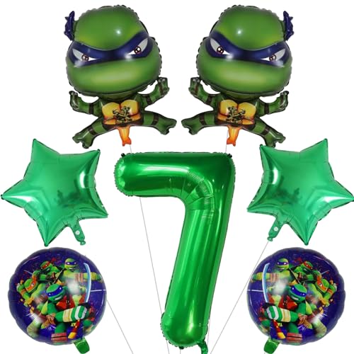 7 Stück Geburtstags Deko,Geburtstagsdeko7 Jahre alt, Kinder Geburtstagdeko, Folienballon Party Dekoration Set von Gugatad