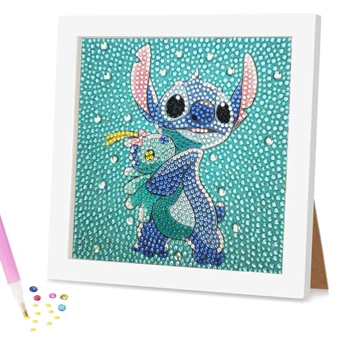 Diamond Painting Children with Frame,Diamond Painting Pictures Children, Craft Set Diamond Painting Creative Gifts,Rhinestone Cross Stitch Embroidery Painting,for Living Room, Wall, Bedroom Decoration von Gugatad