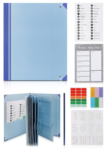 Gugxiom In Case I Go Missing Binder, A4 Ordner Organizer mit Taschen & Etiketten, Papier Ordnungsmappe, für Classeur wichtiges Dokument, Home School Office Supplies (Blau) von Gugxiom