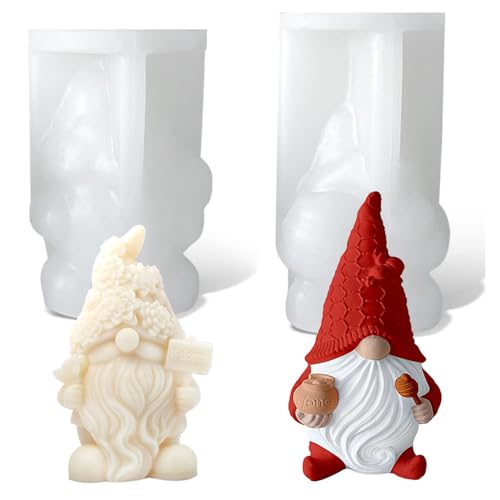 3D Silikonform Weihnachten 2 Stück, Gießform Weihnachten, Epoxidharz Formen Weihnachten für Die Herstellung Von Kerzen, Aromasteinen, Schokolade DIY Weihnachtsschmuck Dekoration von Guidre