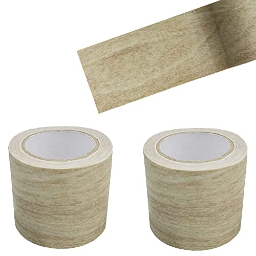 Guidre 2 Rolle Holzoptik Klebeband Realistische Holzmaserung Reparatur Selbstklebend Holzmaserung Panzertape für Weichsockelleiste, Türen Bordüre, Wände Tapeten, Möbel, 8cm x 4.57m (Hellgrau) von Guidre