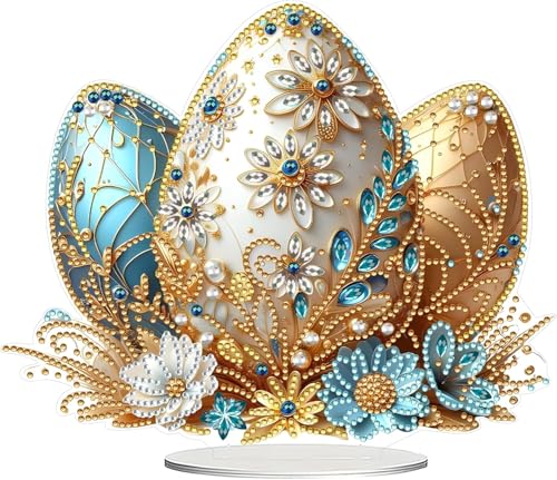 Guidre DIY Diamant Desktop Ornament,Diamond Painting Ostern Desktop-Ornament, Speziell geformter Kristall Osterhase,Oster Hase Geschenk,Diamant Kunstmalerei Tischdekoration Diamant (F) von Guidre