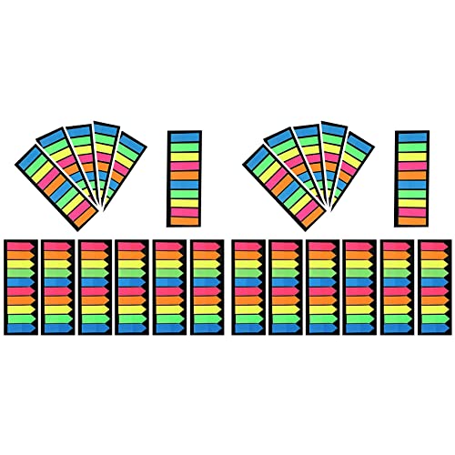 Guihydur 24 Sets Neon Seiten Markierungen Klebrige Index Registerkarten, Farbige Index Registerkarten Flaggen, Fluoreszierende Aufkleber Registerkarten für Bücher, 2 von Guihydur