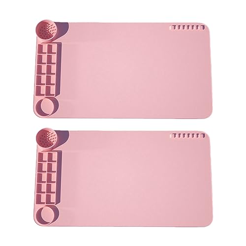 Guihydur 2er-Packung Silikon-Graffiti-Malpads Transparentes Nachzeichnungsfarb-Buch-Bastelpad Kunstpad Farbpalette Robust Einfach zu Bedienen (Pink) von Guihydur