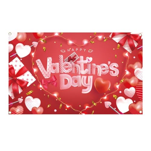 Guihydur Valentinstag-Hintergrund, Banner, Liebesherz, Dekorationen, Fotografie-Hintergrund für Den Valentinstag, 180 X 110 cm, Einfach zu Verwenden von Guihydur