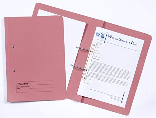 Guildhall Schnellhefter stark 420 g/m² Kapazität 38 mm Folio-Format 25 Stück rosa von Exacompta