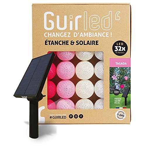 GuirLED - Außengirlande mit Lichtkugeln LED-Guinguette - Wasserdicht IP55 - Hocheffizientes Solarpanel - Automatisches EIN/AUS - 32 Kugeln 6 m- Tagada von GuirLED