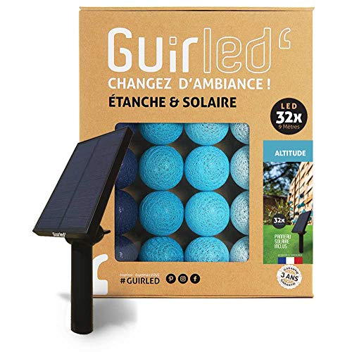 GuirLED - Außengirlande mit Lichtkugeln LED-Guinguette - Wasserdicht IP65 - Hocheffizientes Solarpanel - Automatisches EIN/AUS - 32 Kugeln 6 m- Höhe von GuirLED