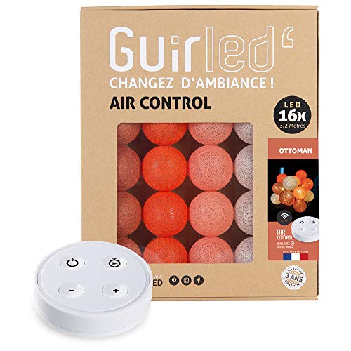 GuirLED - LED Baumwollkugeln Lichterkette USB - Drahtlose Fernbedienung - Baby Nachtlicht 2h - Dual USB 2A Netzteil enthalten - 4 Intensitäten – 16 Kugeln 1.6m - Ottoman von GuirLED