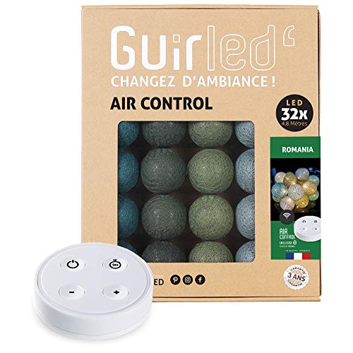 GuirLED - LED Baumwollkugeln Lichterkette USB - Drahtlose Fernbedienung - Baby Nachtlicht 2h - Dual USB 2A Netzteil enthalten - 4 Intensitäten – 32 Kugeln 3.2m - Romania von GuirLED