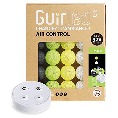 GuirLED - LED Baumwollkugeln Lichterkette USB - Drahtlose Fernbedienung - Baby Nachtlicht 2h - Dual USB 2A Netzteil enthalten - 4 Intensitäten – 32 Kugeln 3.2m - Forest von GuirLED