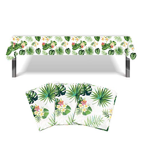 3 Pack Tischdecken für Hawaiianische Partydekoration 130x 220cm Einweg Tischtuch aus Kunststoff Luau Party Tischdecke Aloha Tropische Hawaii Tischtuch für Sommer Pool Strand Geburtstag Party Dekor von Gukasxi