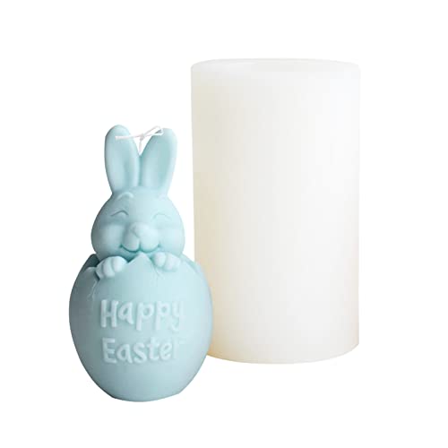 Ostern Kaninchen Kerzenform 3D Osterhase Silikonform Kerzenformen Ostern Gießform Silikonform für Kerzenherstellung Seifenform Ostern DIY Schokolade Tortendeko von Gukasxi