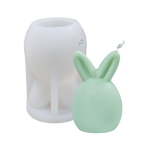 Ostern Kaninchen Silikonform 3D Osterhase Silikonform Kerzenformen Ostern Kaninchen Kerzen Gießformen DIY Ostern Seifenform Silikonform für Kerzenherstellung von Gukasxi