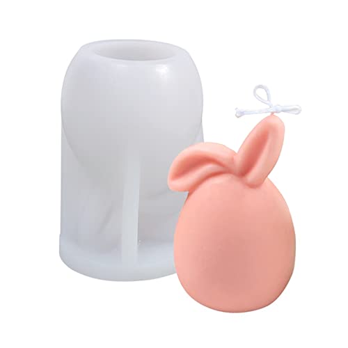 Ostern Kaninchen Silikonform 3D Osterhase Silikonform Kerzenformen Ostern Kaninchen Kerzen Gießformen DIY Ostern Seifenform Silikonform für Kerzenherstellung von Gukasxi