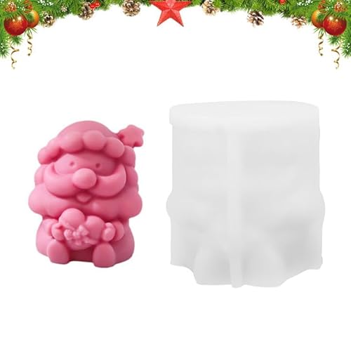 Weihnachten Silikonform 3D Weihnachtsmann Kerzenform Silikon Weihnachten Silikonform Epoxidharz Kerzengießformen DIY Silikonform Harz Figur Form Für Die Herstellung Von Kerzen, Schokolade (Weiß 3) von Gukasxi