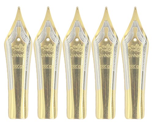 Gullor 5PCS Füllfederhalter Nibs passen Jinhao 159/450/750, Gold, mittlere Spitze von Gullor