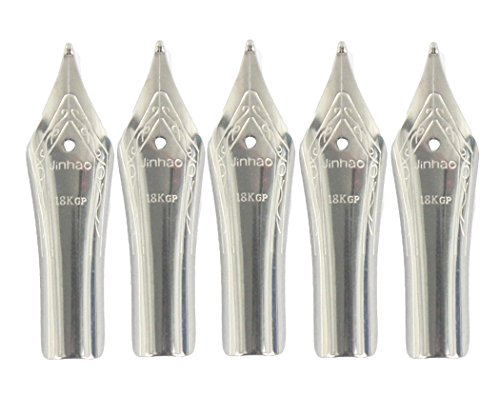 Gullor 5PCS Füllfederhalter Nibs passen Jinhao 250/301/500/5099/8802/9009/5000, Silber, mittlere Spitze von Gullor