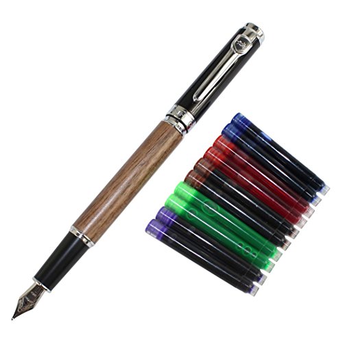 Gullor Elegant Füllfederhalter Jinhao 8802 Brown wood mit Gift Box und Tintenpatronen von Gullor