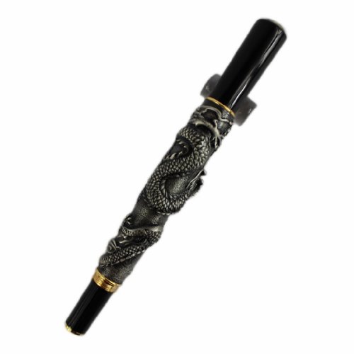 Gullor Erweiterte Füllfederhalter Jinhao Chinese Dragon antik grau Silber Schwere Geschenk Pen von Gullor