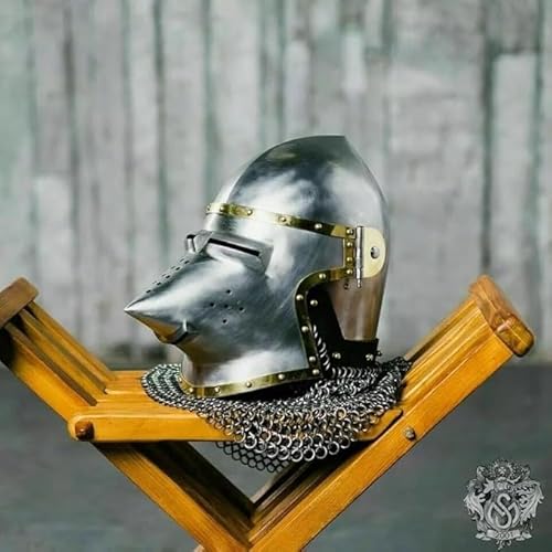 Gulvintilabcal Custom SCA HNB 18 Gauge Stahl Mittelalter Combat Bascinet Hounskull Helm von Gulvintilabcal