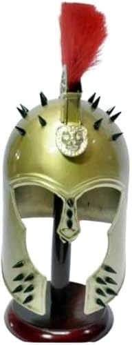 Gulvintilabcal Mittelalterlicher griechischer korinthischer Helm, spartanischer griechischer Stahl-Troy-Helm mit roter Feder-Rüstung, einzigartige Helm-Nachbildung von Gulvintilabcal