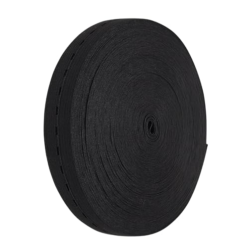 2 Meter Lochgummi 30 mm Breit in Schwarz oder Weis (Schwarz) von Gumiband