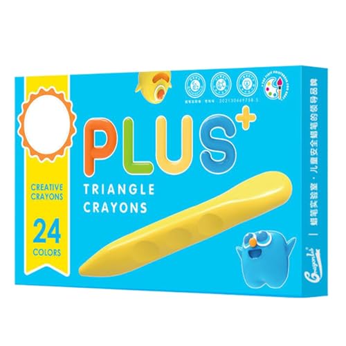 Gungtj Children's Crayons, Washable School Coloring, Easy Grip Triangular, Vibrant Beeswax, Unbreakable Design 1.57x8.27x10.63 Inches for Kids' Birthdays and Holidays von Gungtj