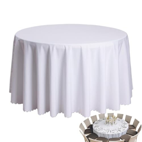 Gungtj Tischdecke, rund, 160 cm, Polyester-Leinen, Küchenzubehör, schmutzabweisend, Buffet-Tischdekoration, perfekt für Hochzeitsempfang, Partyveranstaltungen von Gungtj