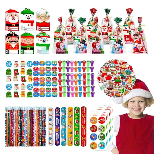 Gungtj Weihnachts-Geschenktüten für Kinder,Weihnachts-Bleistift-Leckerli-Taschen | Schreibwaren, Partyzubehör, 219 Stück, Bleistift-Leckerli-Beutel, Klassenzimmer-Briefpapier - Füller für von Gungtj