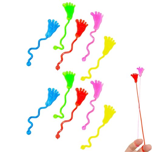 Sticky Foot Toys, Stretchy Sensory Toy, 10X Shape Toys, Elastic Fidget Pinching Game, Games, Birthday Goodie Bag Stuffers, Classroom Prizes, 5.71x1.38 Inches von Gungtj