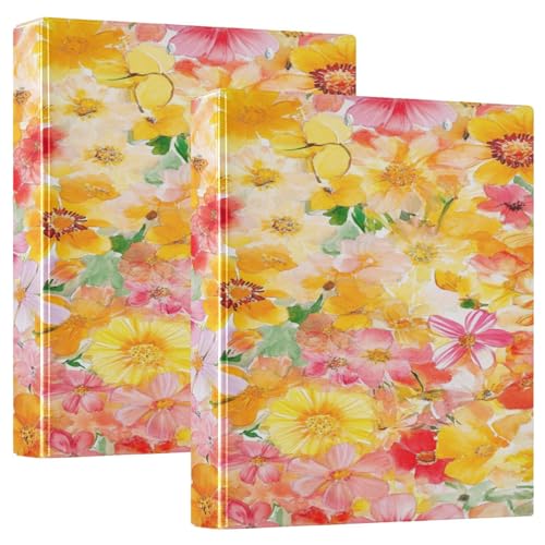 3-Ringbücher 3,8 cm Kambodscha Romduol Beauty Sommer Blumen mit Taschen Binder für Studenten 200 Blatt 1 Packung von GuoChe