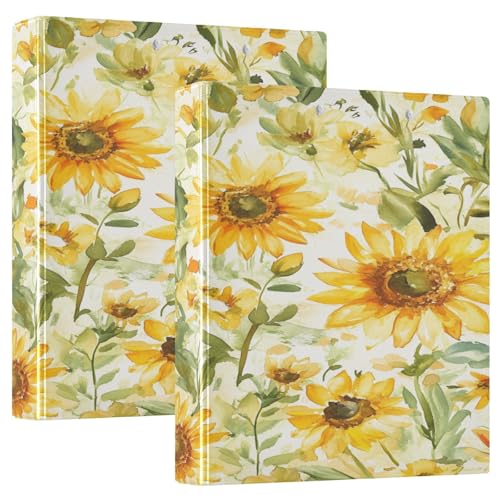 3 Ringbücher 3,8 cm Ukraine Sonnenblume Schönheit Sommerblumen mit Tascheneinband Schulbedarf Hardcover 1 Packung von GuoChe