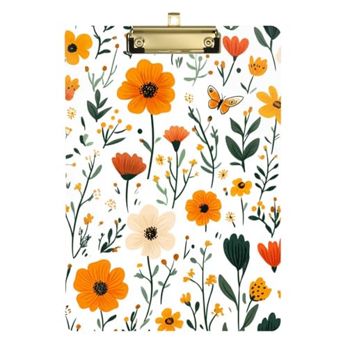 Bulk Klemmbretter Frühling Süße Blumen Rustikal Standard A4 Briefgröße Klemmbrett Unzerbrechlich für Lehrer Krankenpflege 30,5 x 22,9 cm mit Metallclip von GuoChe