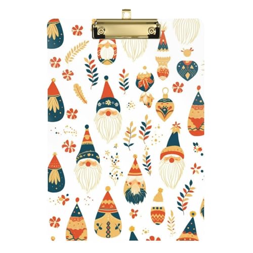 Clipboard Winter Cute Gnome Acrylic Non Slip Clipboard for First Year Teacher Must Haves 12 x 9 with Metal Clip von GuoChe