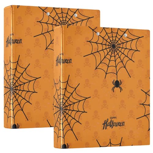 Drei-Ringbuch 3,8 cm, Allerheiligen, Halloween, Spinnennetz, Orange, mit Innentaschen, Schulbedarf, Hardcover von GuoChe